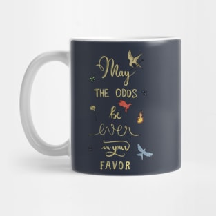 Hunger Games quality calligraphy - gold version - blue Mug